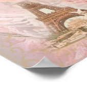 Shabby Chic Eiffel Tower en Rozen Poster (Hoek)