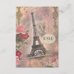 Shabby Chic Eiffel Tower & Rozen RSVP