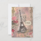 Shabby Chic Eiffel Tower & Rozen RSVP (Voorkant)