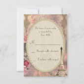 Shabby Chic Eiffel Tower & Rozen RSVP (Achterkant)