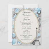 Shabby Chic Eiffel Tower & Rozen Sweet 16 Kaart (Achterkant)