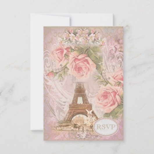 Shabby Chic Eiffel Tower RSVP (Voorkant)