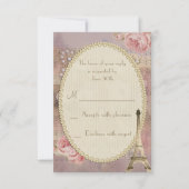 Shabby Chic Eiffel Tower RSVP Kaartje (Achterkant)