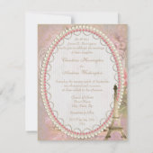 Shabby Chic Eiffel Tower Weddenschap Kaart (Achterkant)