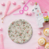 Shabby Chic Elegant Flower Floral Papieren Bordje (Feest)