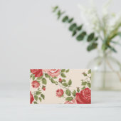 Shabby chic  elegant roze rozenrozenpatroon visitekaartje (Staand voorkant)