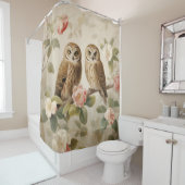 Shabby Chic Elegant Uilen Douchegordijn (In situ)