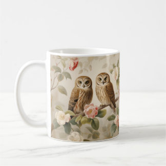 Shabby Chic Elegant Uilen Koffiemok