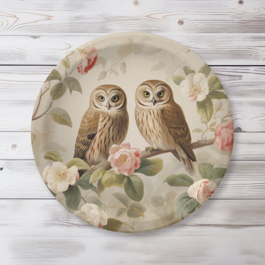 Shabby Chic Elegant Uilen Papieren Bordje