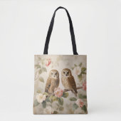 Shabby Chic Elegant Uilen Tote Bag (Voorkant)