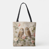 Shabby Chic Elegant Uilen Tote Bag (Achterkant)