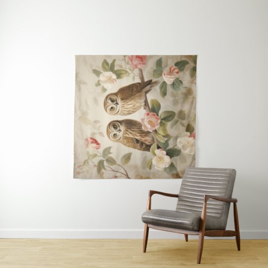 Shabby Chic Elegant Uilen Wandkleed (In situ)