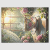 shabby chic Engels theekop rozen Tissuepapier (Voorkant)