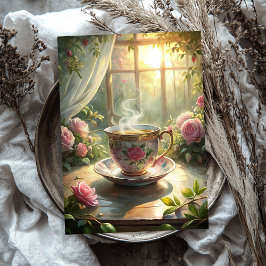 shabby chic Engels theekop rozen Tissuepapier