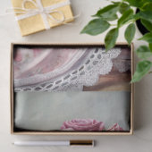 shabby chic Engelse theekopjes rozen Tissuepapier (Geschenk)