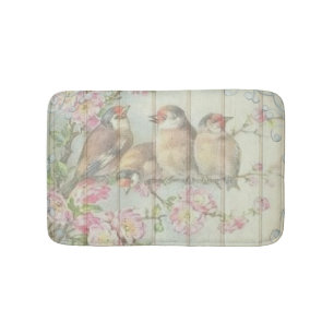 Shabby Chic Faded Floral Art Design Badmat