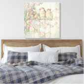  Shabby Chic Faded Floral Art Design Canvas Afdruk (Insitu (Slaapkamer))