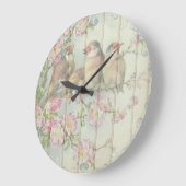  Shabby Chic Faded Floral Art Design Grote Klok (Hoek)