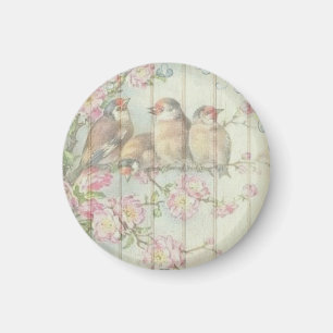  Shabby Chic Faded Floral Art Design Magneet