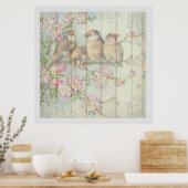  Shabby Chic Faded Floral Art Design Poster (Keuken)