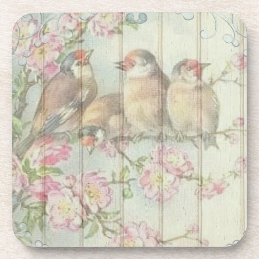  Shabby Chic Faded Floral Design Bier Onderzetter (Voorkant)