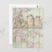  Shabby Chic Faded Floral Design Briefkaart (Voorkant / Achterkant)