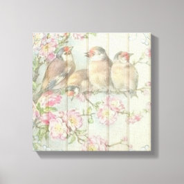  Shabby Chic Faded Floral Design Canvas Afdruk