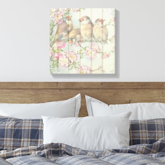  Shabby Chic Faded Floral Design Canvas Afdruk (Insitu (Slaapkamer))