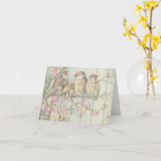 Shabby Chic Faded Floral Design Kaart (Gele Bloem)