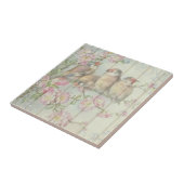 Shabby Chic Faded Floral Design Tegeltje (Zijkant)