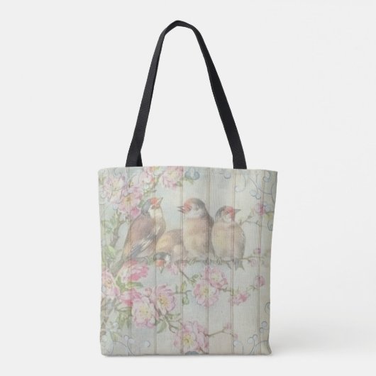  Shabby Chic Faded Floral Design Tote Bag (Achterkant)