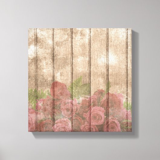  Shabby Chic Faded Red Roses Canvas Afdruk (Voorkant)