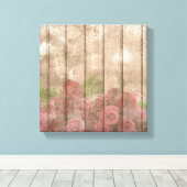  Shabby Chic Faded Red Roses Canvas Afdruk (Insitu (Houten vloer))