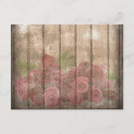  Shabby Chic Faded Red Roses Feestdagenkaart (Voorkant)