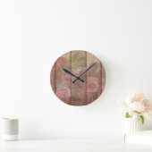  Shabby Chic Faded Red Roses Ronde Klok (Huis)