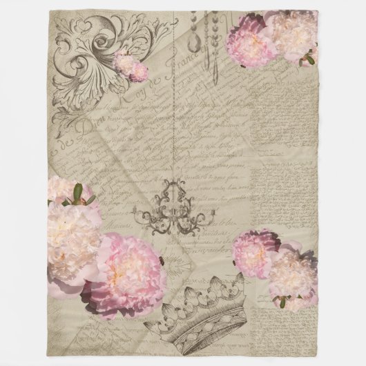 Shabby Chic - Fleece Blanket Deken (Voorkant)