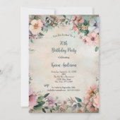 Shabby Chic Floral Antiek 70e Verjaardag Kaart (Voorkant)