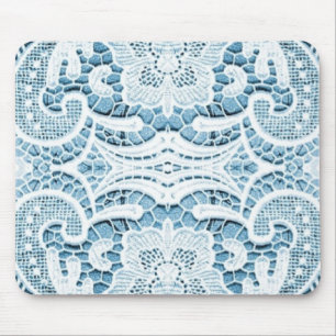 Shabby Chic Floral aqua blauw bohemian chique kant Muismat