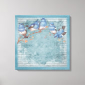  Shabby Chic Floral Birds of a Feather Canvas Afdruk (Voorkant)