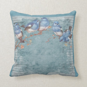  Shabby Chic Floral Birds of a Feather Kussen