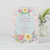 Shabby Chic  Floral Birthday Kaart (Staand voorkant)