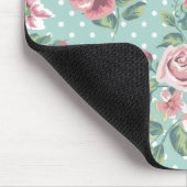  shabby chic floral blauwgroen roze giro muismat (Hoek)