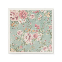  shabby chic floral blauwgroen roze meisje