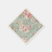  shabby chic floral blauwgroen roze meisje servetten (Hoek)