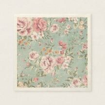  shabby chic floral blauwgroen roze meisje
