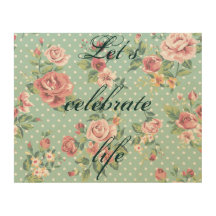  shabby chic floral blauwgroen witte roze polka