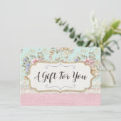 Shabby Chic Floral Boutique Gift Certificate Kaart (Staand voorkant)