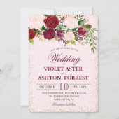 Shabby Chic Floral bruiloft uitnodiging (Voorkant)