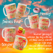  Shabby Chic Floral Buenos Días Koffiemok