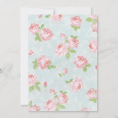 Shabby Chic Floral Burlap Baby shower Uitnodiging (Achterkant)